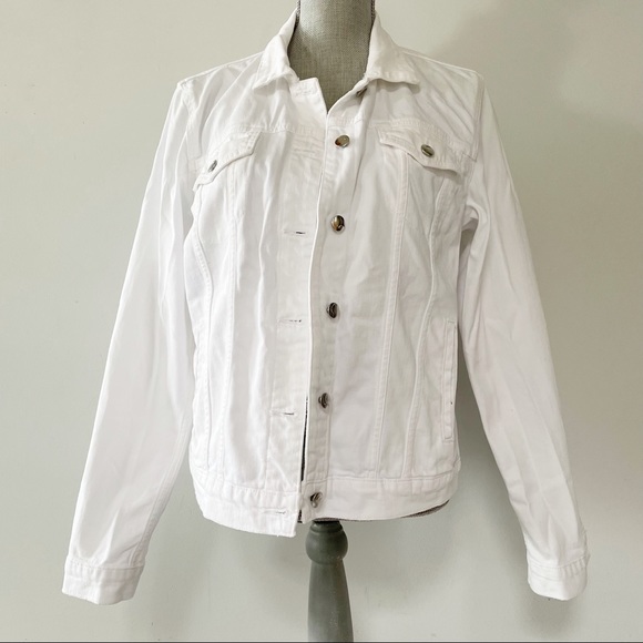 Joe’s Jeans classic white denim jacket boyfriend trucker jean jacket - Picture 2 of 8